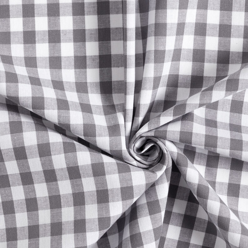 Cotton Vichy check 1 cm – pearl grey/white,  image number 3