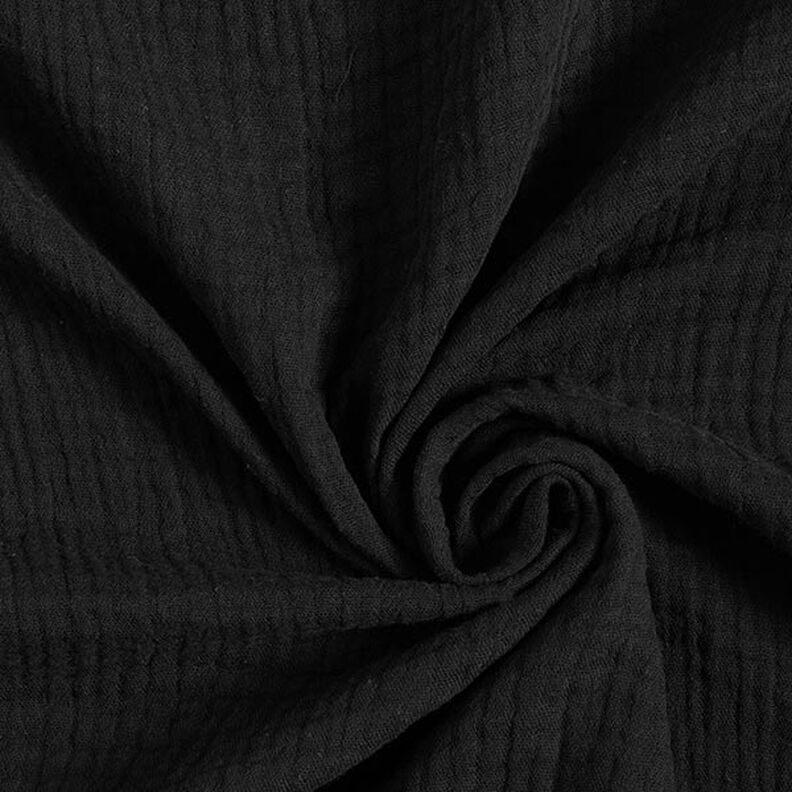 GOTS Triple-Layer Cotton Muslin – black,  image number 1