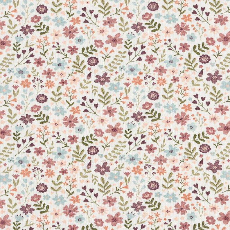 Cotton Jersey Flower Meadow – ivory, image number 1