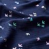 Double Gauze/Muslin Swallows Foil Print | Poppy Fabrics – midnight blue/colour mix,  thumbnail number 2