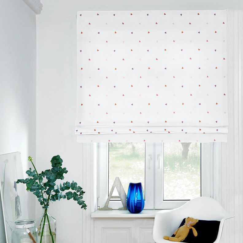 Double Gauze/Muslin embroidered hearts | Poppy Fabrics – white/rosé, image number 6