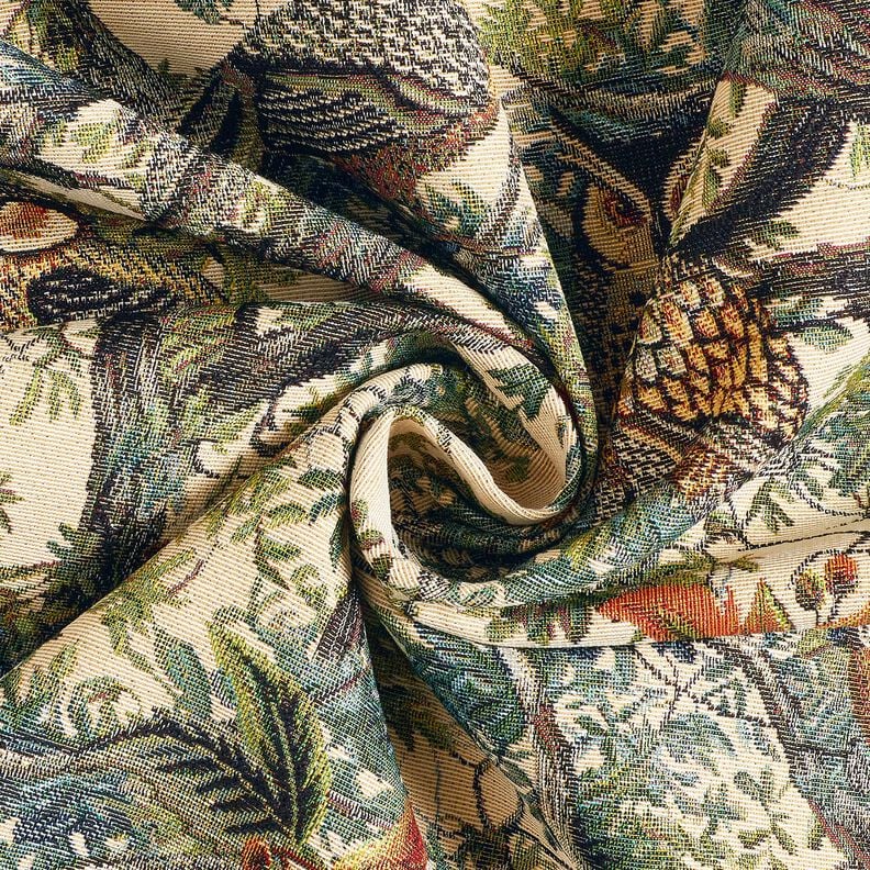 Decor Fabric Tapestry Fabric artistic birds – light beige/pine,  image number 3