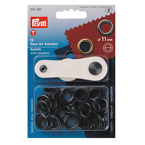 Eyelets and washers [Ø 11 mm] | Prym – black brown, 