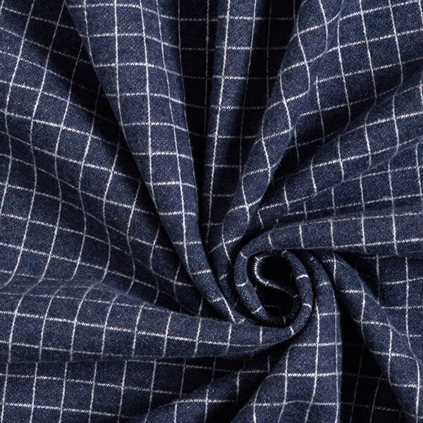 Jacquard knit brushed grid check – denim blue,  image number 4