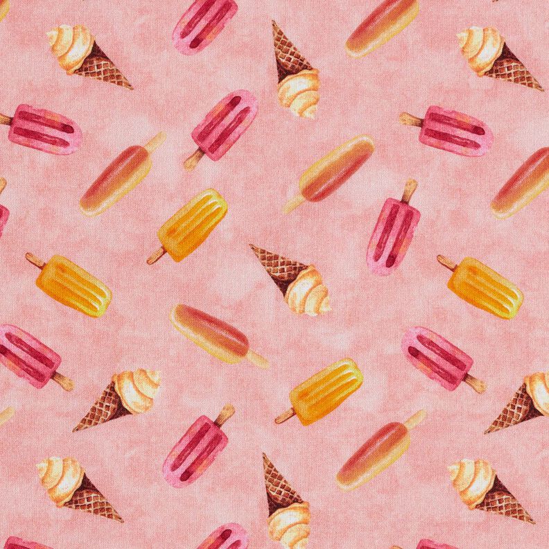 Cotton Poplin ice lolly Digital Print – dusky pink,  image number 1