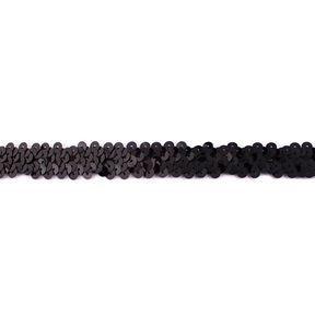 Elasticated Sequinned Trimming [20 mm] – black, 
