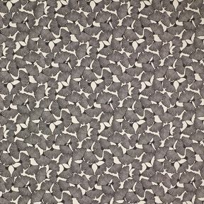 Decor Fabric Half Panama spotted ginkgo – black/natural, 