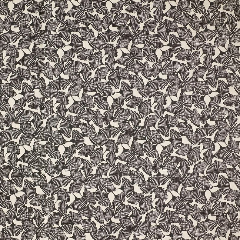 Decor Fabric Half Panama spotted ginkgo – black/natural,  image number 1
