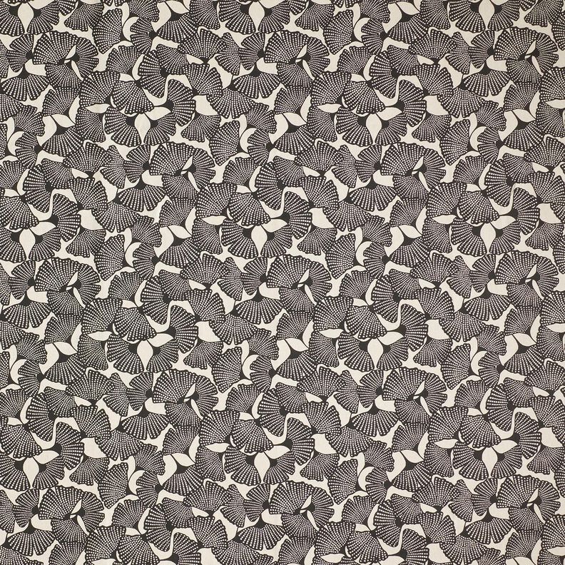 Decor Fabric Half Panama spotted ginkgo – black/natural, image number 1