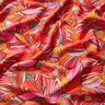 Beachwear viscose fabric peacocks and flowers – orange/burgundy,  thumbnail number 2