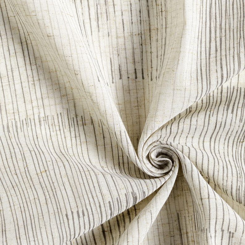 Curtain Fabric Linen Blend Irregular Stripes – grey/natural, image number 3