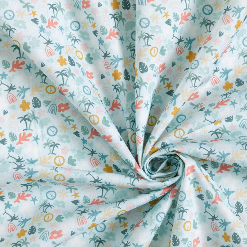 Organic Cotton Poplin palm world – baby blue/pale mint,  image number 3