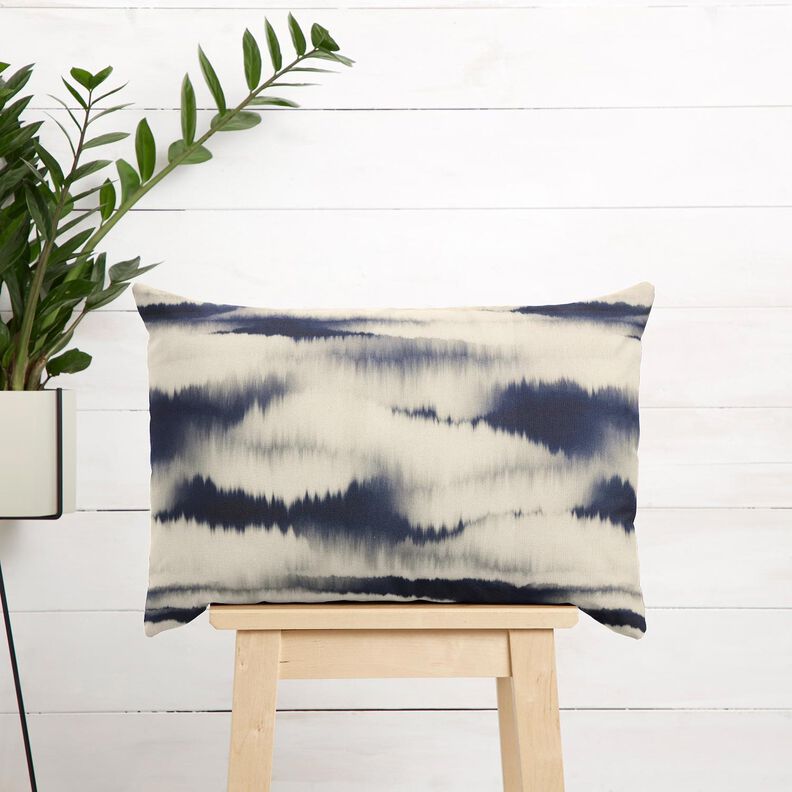 Outdoor Fabric Canvas batik – sand/midnight blue,  image number 8