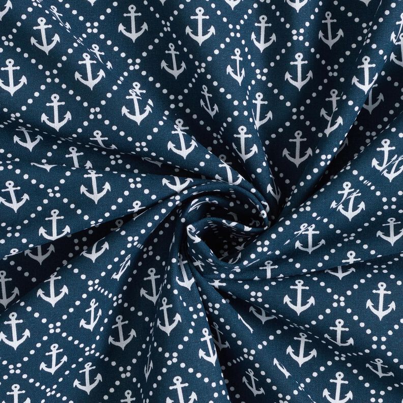 Cotton Cretonne classic anchor – midnight blue/white,  image number 3