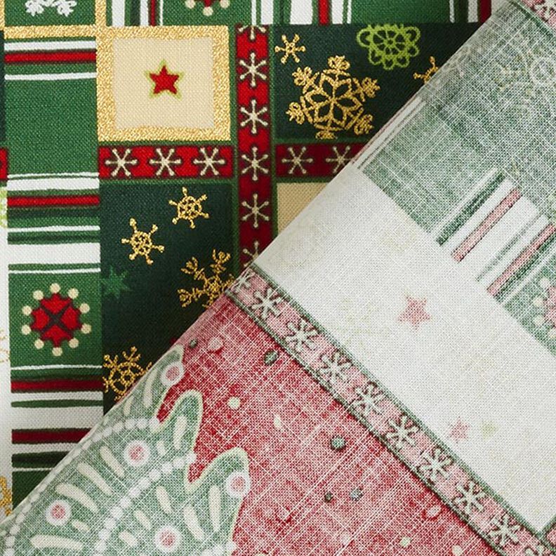 Colourful Christmas cotton poplin fabric – green, image number 4