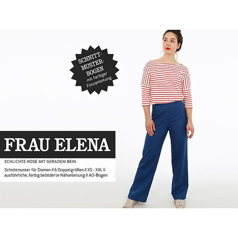 FRAU ELENA - plain trousers with a straight leg, Studio Schnittreif  | XS -  XXL,  image number 1