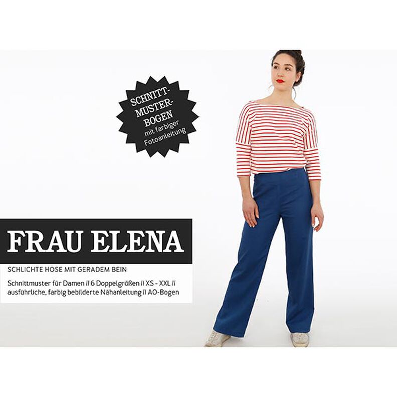 FRAU ELENA - plain trousers with a straight leg, Studio Schnittreif | XS - XXL,  image number 1