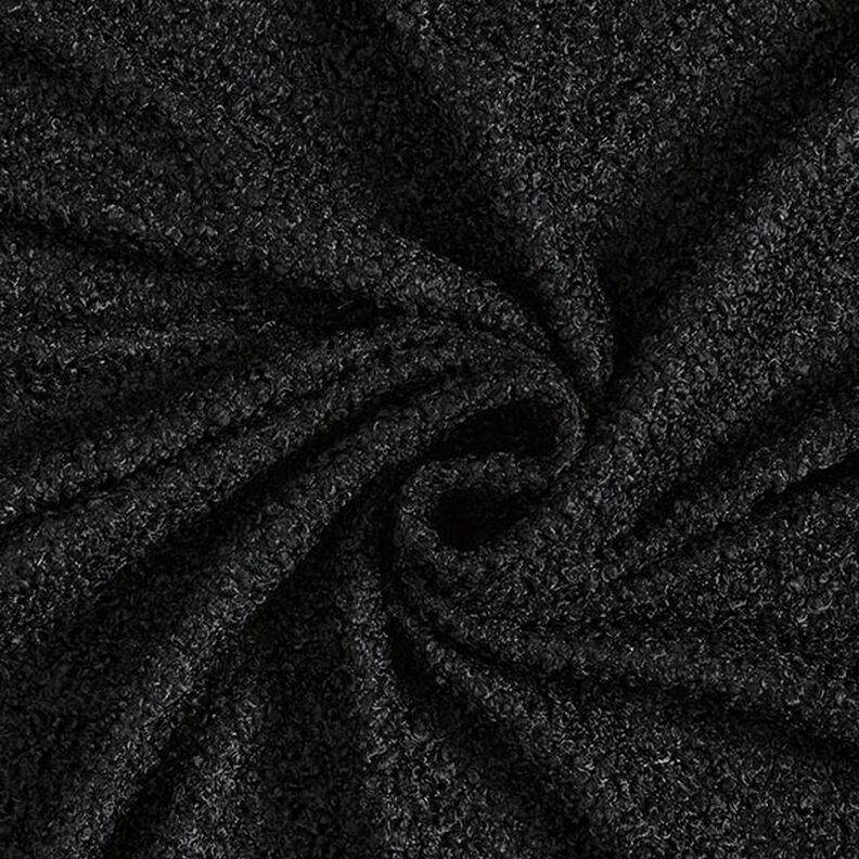 Plain Bouclé Knit – black,  image number 1