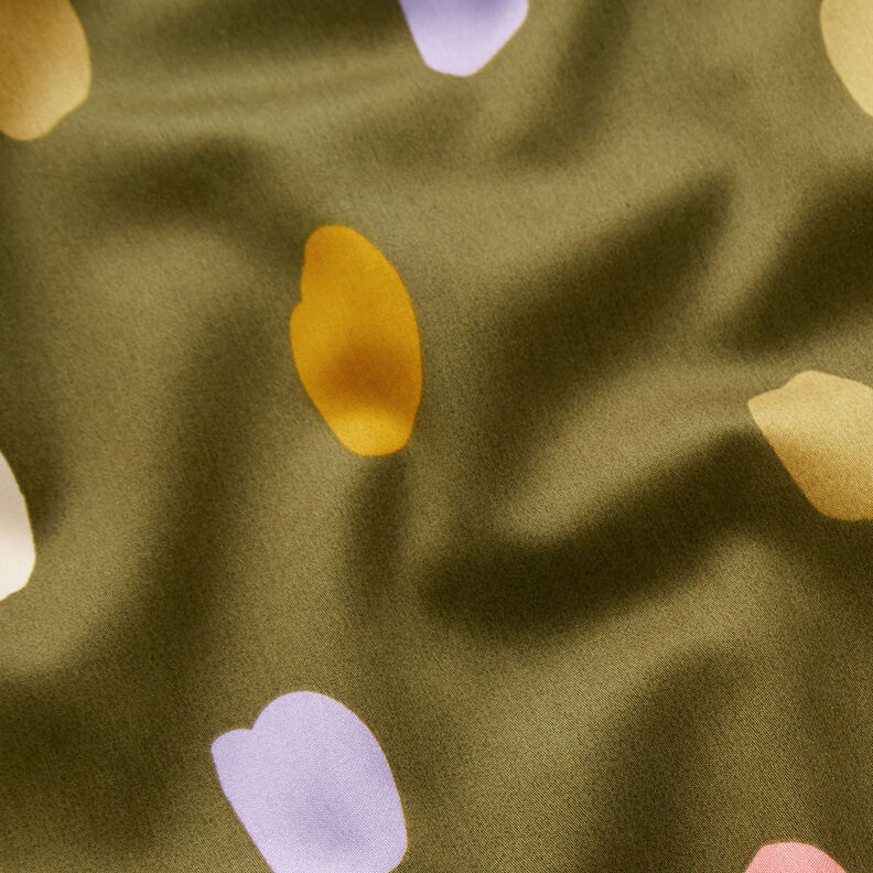 Polka dot cotton satin | Nerida Hansen – khaki,  image number 2