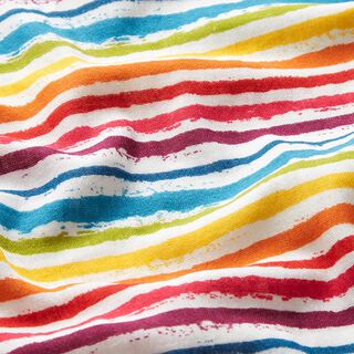 Double Gauze/Muslin Brushstroke Stripes – white/colour mix, 