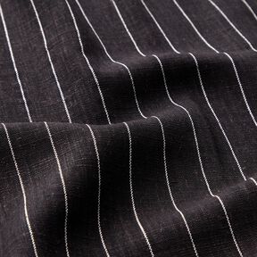 Viscose-linen blend wide pinstripes – black, 