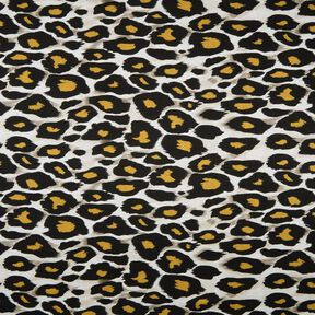 Viscose Jersey large leopard spots – light grey/curry yellow, 