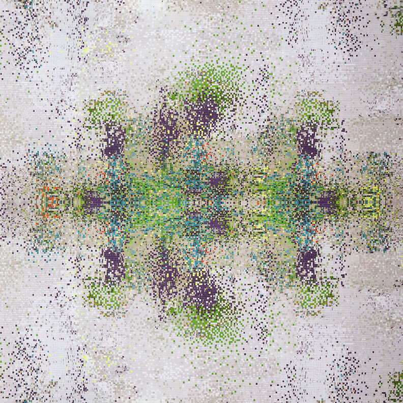 GOTS Cotton Jersey scattered mosaic | TCC x LOOKS by Wolfgang Joop – apple green/dark beige,  image number 1