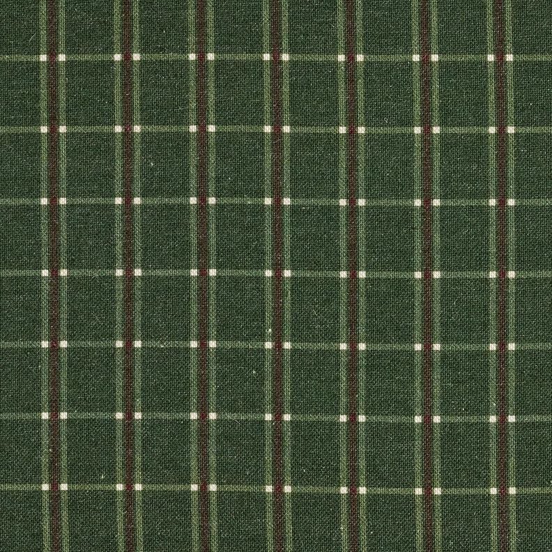 Decor Fabric Half Panama elegant check – fir green/carmine, image number 1