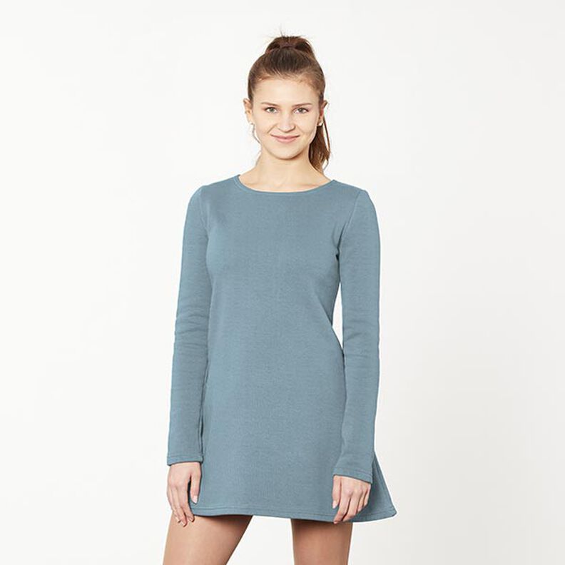Light Cotton Sweatshirt Fabric Plain – dove blue,  image number 6