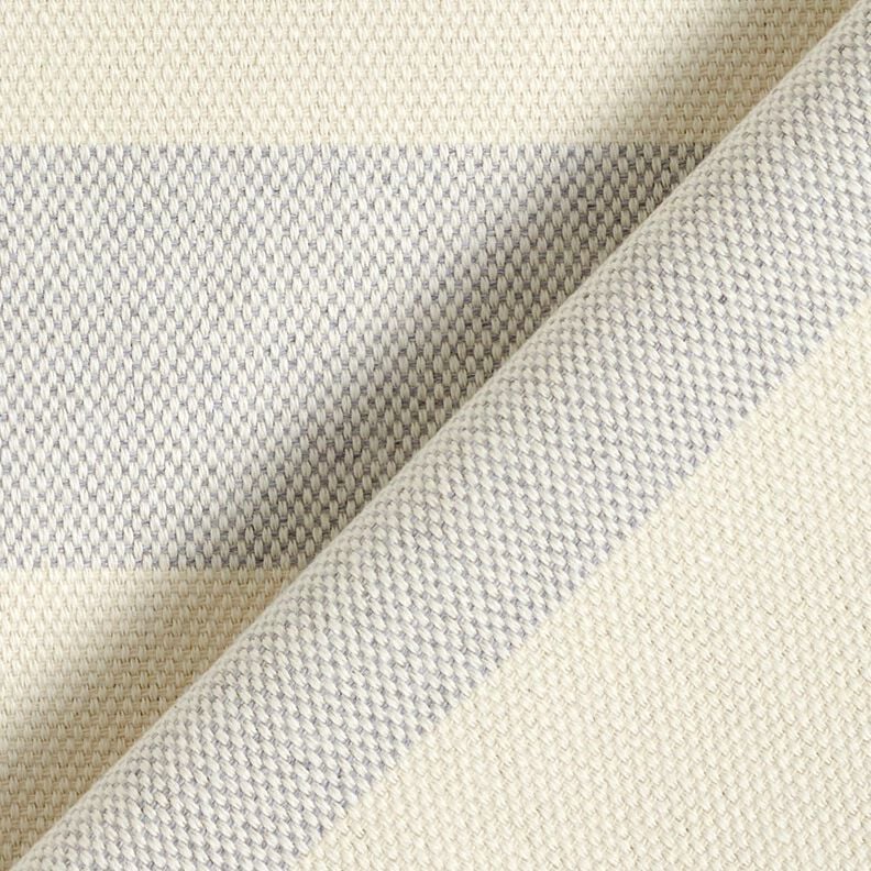 Decor Fabric Panama broad stripes &ndash; silver grey/light beige,  image number 4