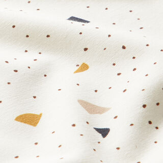 GOTS Cotton Jersey terrazzo | Tula – offwhite/dark brown, 