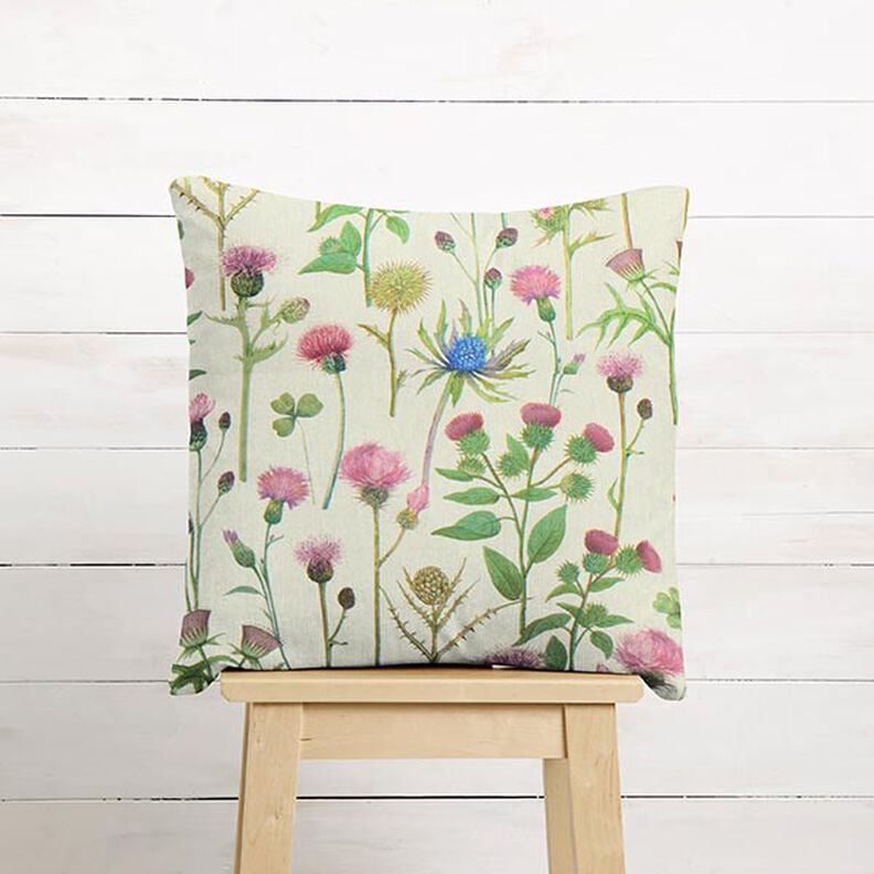 Decor Fabric Half Panama Thistles – pine/natural, image number 7