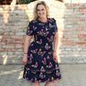 Cotton Jersey Butterflies | Glitzerpüppi – midnight blue/pink,  thumbnail number 5