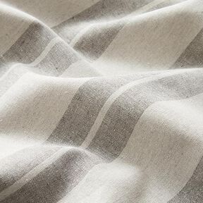 Decorative fabric, canvas mixed stripes, recycled – grey, 