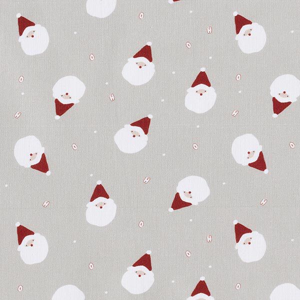 Cotton Cretonne Santa Clauses – light grey, image number 1