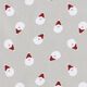 Cotton Cretonne Santa Clauses – light grey,  thumbnail number 1