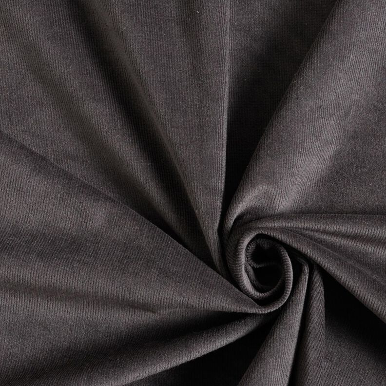 Stretchy fine corduroy – dark grey,  image number 1