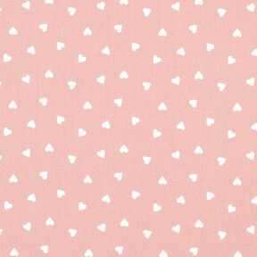 Scattered hearts organic cotton poplin – dusky pink, 
