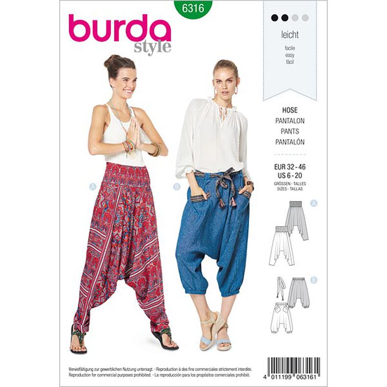 Trousers, Burda 6316 | 32 - 46,  image number 1