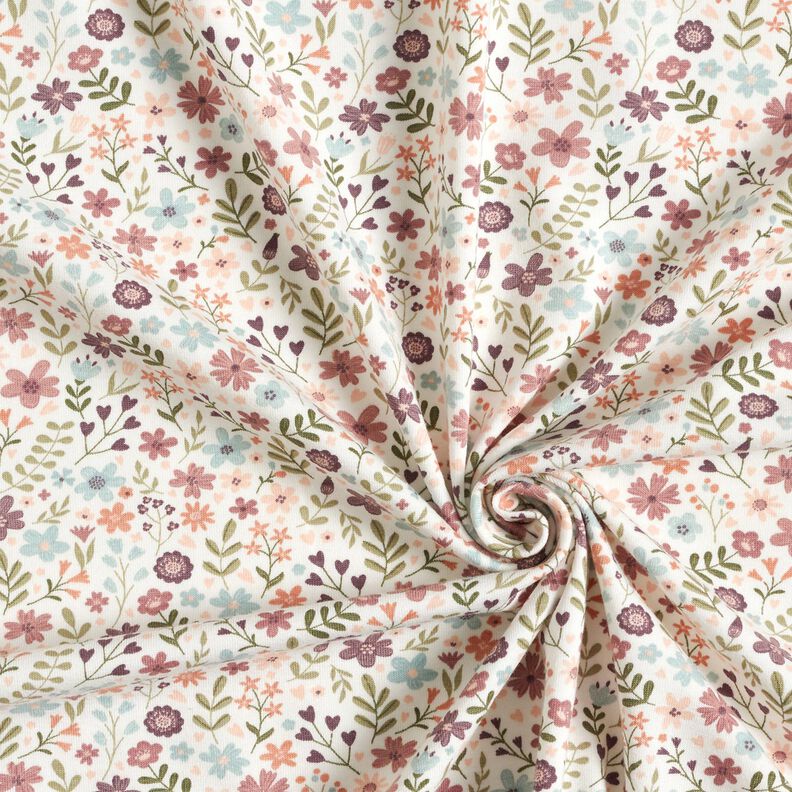 Cotton Jersey Flower Meadow – ivory, image number 3