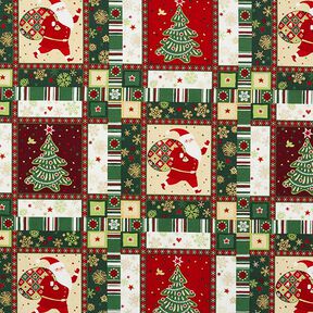 Colourful Christmas cotton poplin fabric – green, 