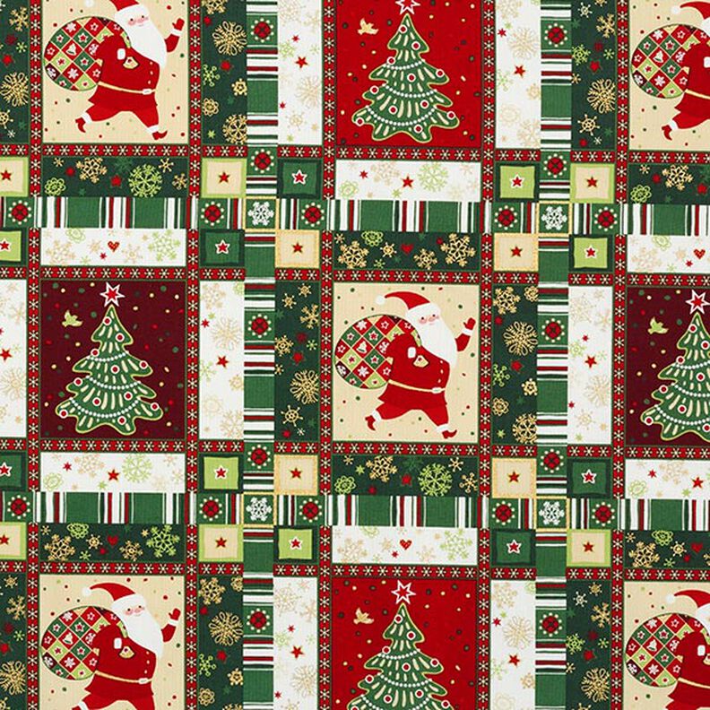 Colourful Christmas cotton poplin fabric – green, image number 1