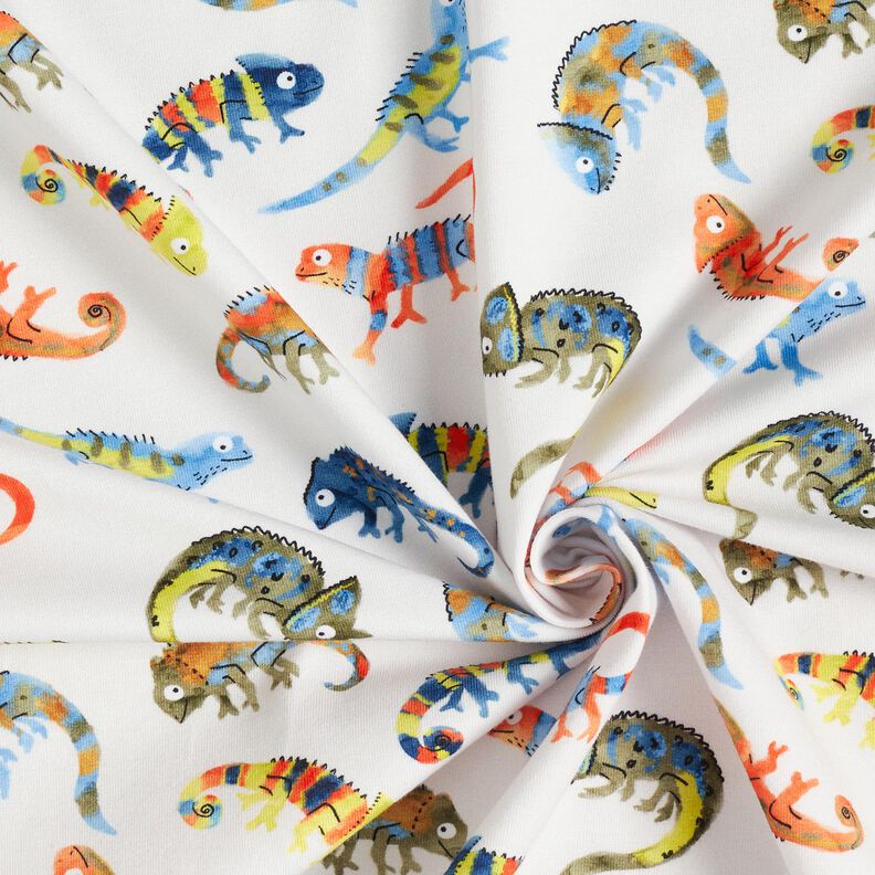 Cotton Jersey cheeky chameleons Digital Print | by Poppy – offwhite,  image number 3