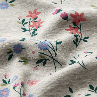 Alpine Fleece Flower Meadow Mottled – silver grey, 