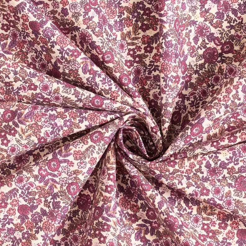 Cotton Cretonne Ditsy Floral – cream/grape, image number 3