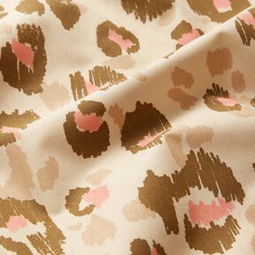 Cotton Poplin Leopard print – almond/dusky pink, 