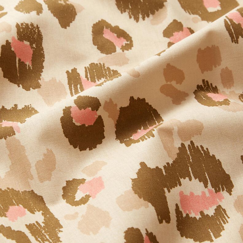 Cotton Poplin Leopard print – almond/dusky pink,  image number 2