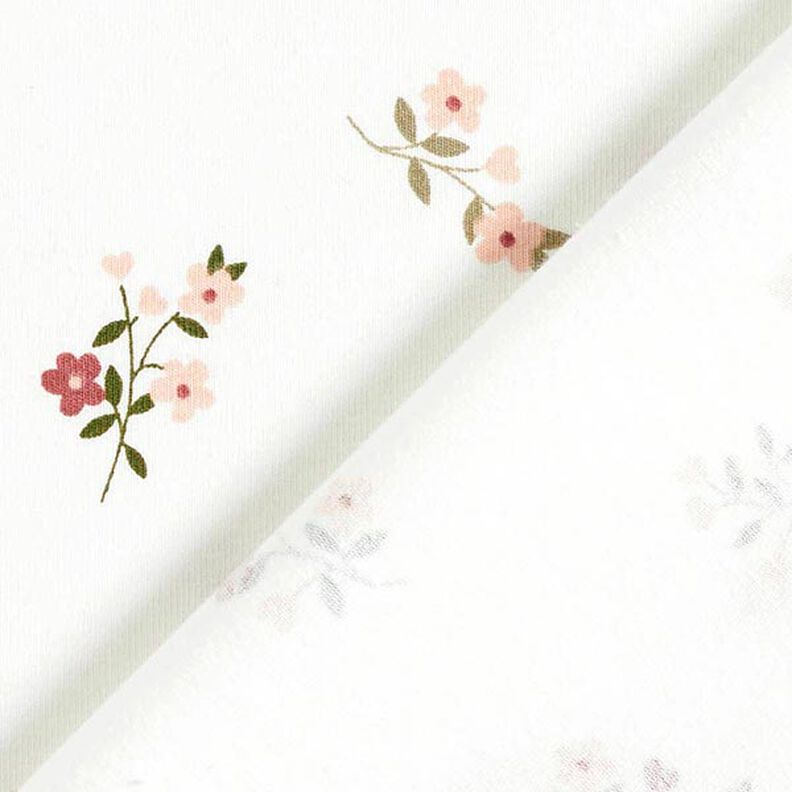 Cotton Jersey Flowers and Hearts – offwhite | Remnant 60cm,  image number 4