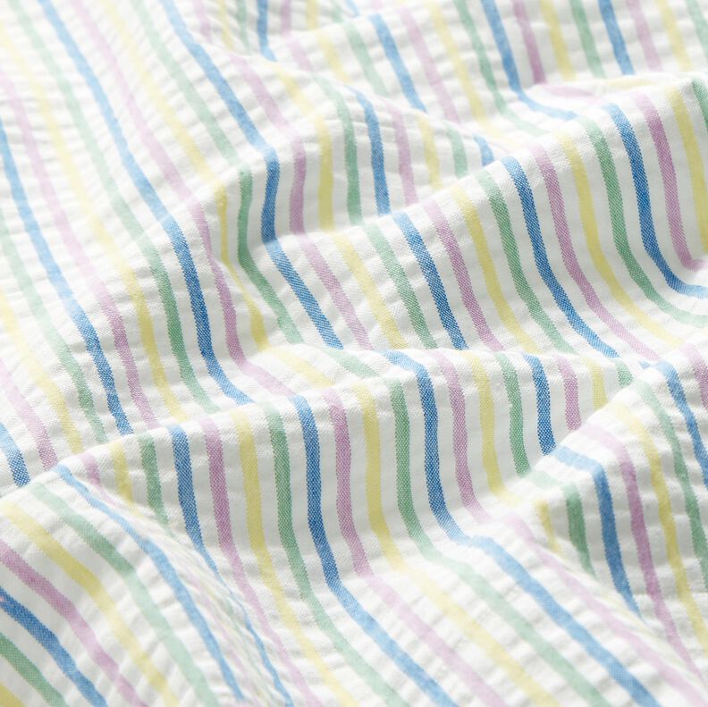 Seersucker Cotton Stripy blend – white, image number 2