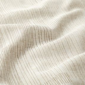 Curtain Fabric Linen Blend Irregular Stripes  – dark beige/natural, 